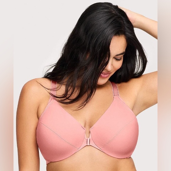 Glamorise Front-Closure Smoothing WonderWire Bra Apricot 40DD NEW WITH TAGS - Picture 4 of 5